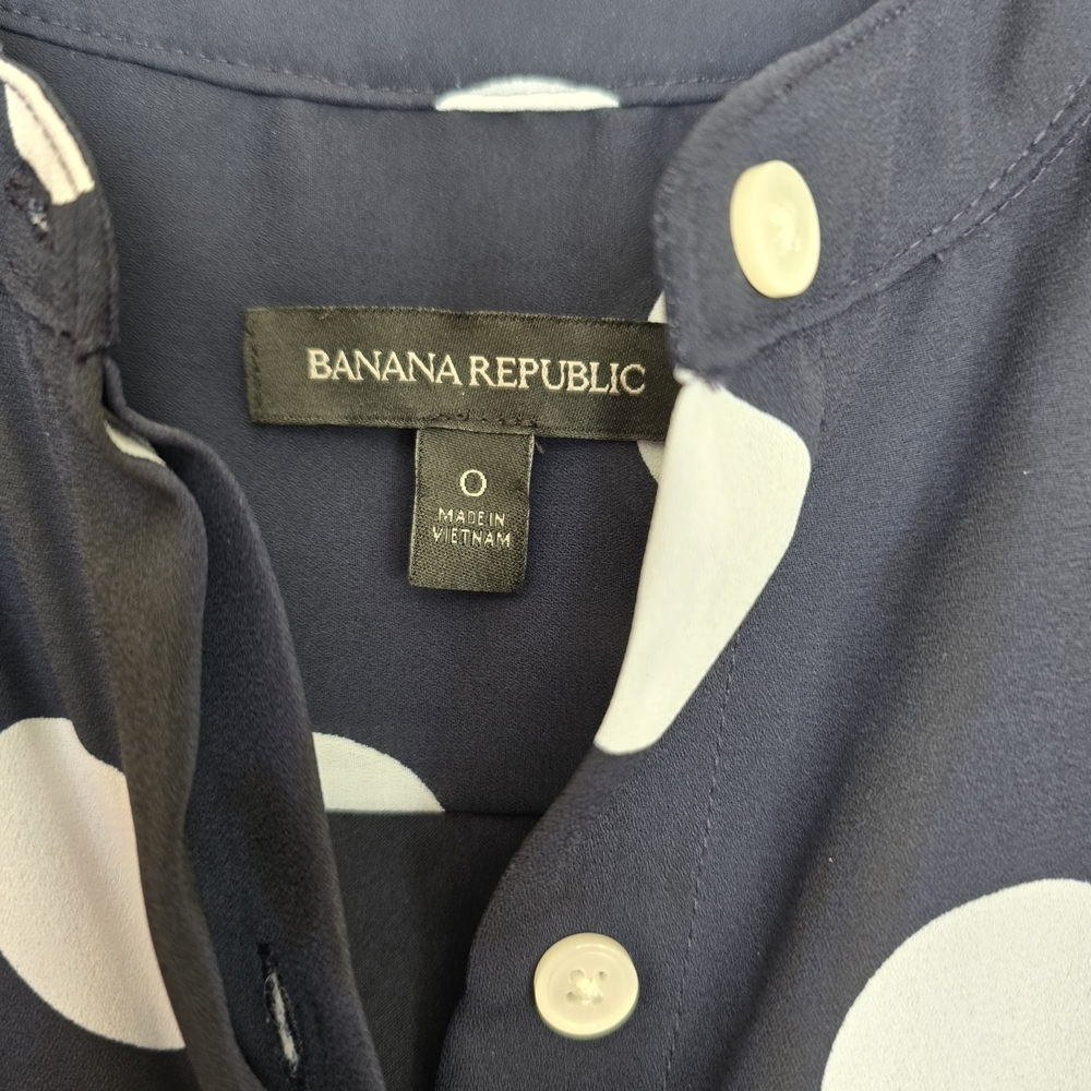 Banana Republic Navy Blue and White Polka Dot Sleeveless Maxi Dress - Picture 2 of 3